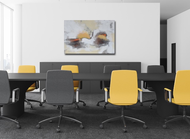 Moderne Acrylbilder kaufen orange Abstrakt 2020